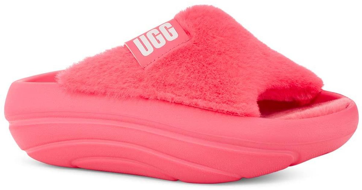 Ugg Foamo Plush Slide In Pink Lyst