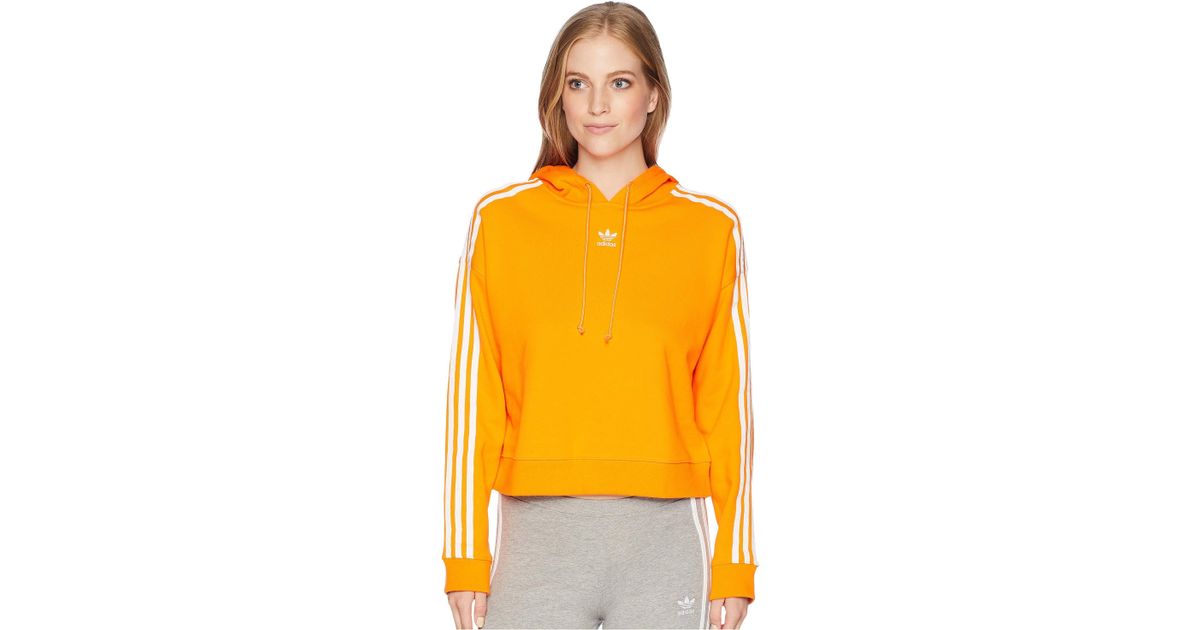 orange adidas cropped hoodie