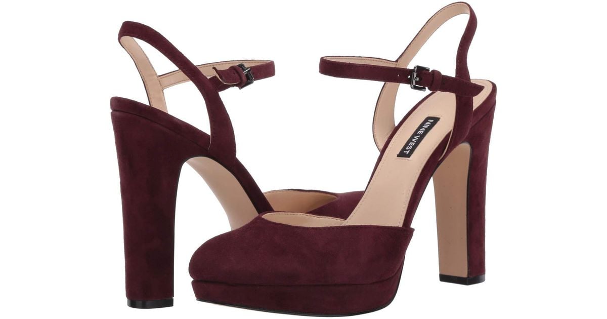 nine west burgundy pumps