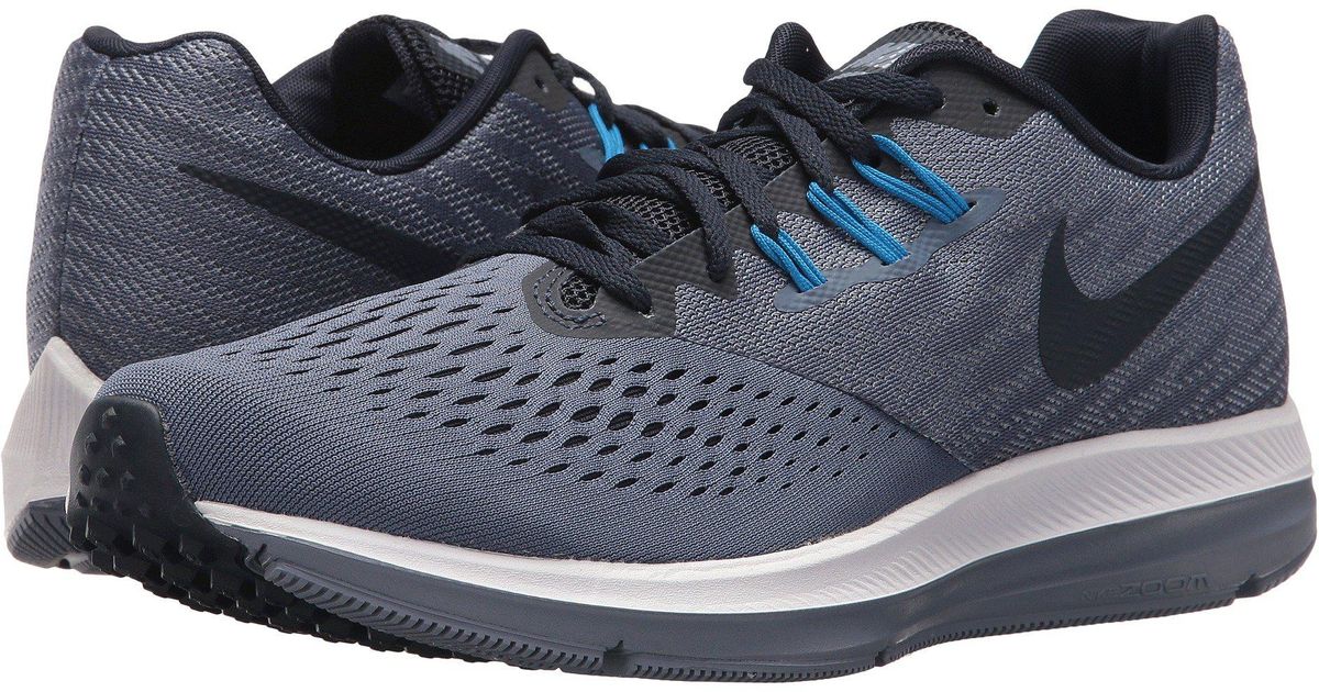 Nike Leather Zoom Winflo 4 Running Shoes in Blue for Men | Lyst