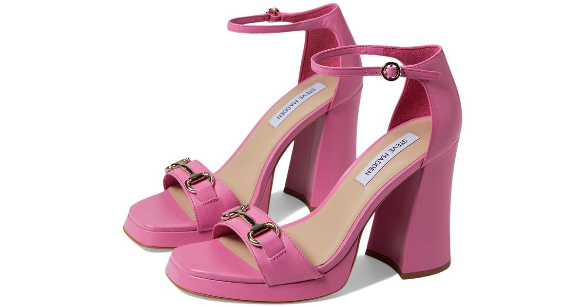 Steve Madden Cienna Heleed Sandal in Pink | Lyst