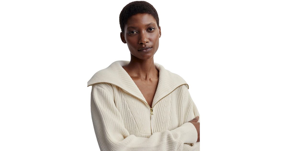 Varley Mayville Knit Jacket in Natural Lyst