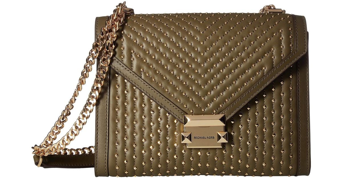 MICHAEL Michael Kors Leather Whitney Large Shoulder (olive) Shoulder
