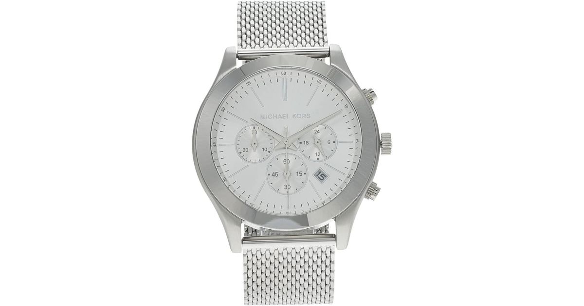 Michael Kors Mk9059 - Slim Runway Stainless Steel Mesh Watch in Metallic  for Men | Lyst