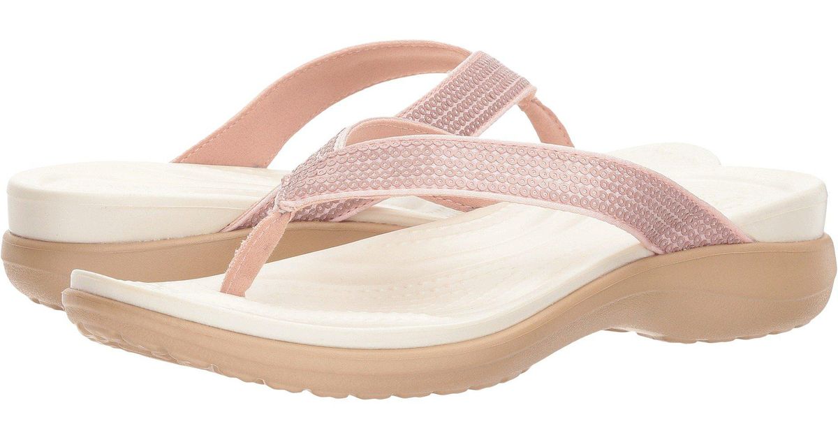 Crocs™ Capri V Sequin Flip Flops in 