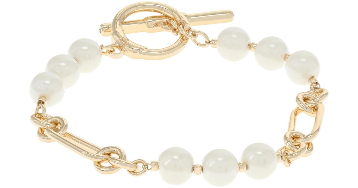 Lauren by Ralph Lauren Pearl Flex Bracelet in White Lyst