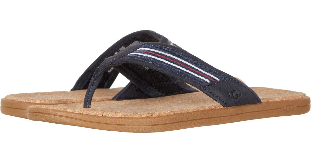 UGG Seaside Flip (navy Leather) Men's Sandals in Navy Stripe (Blue) for ...