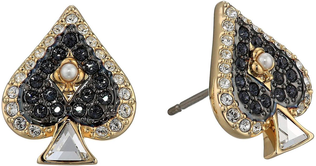 Swarovski Tarot Magic Spade Stud Pierced Earrings In Olive Green Lyst