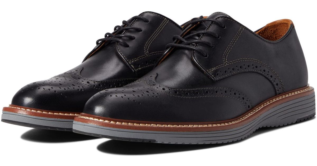 Johnston & Murphy Leather Upton Wing Tip in Black for Men | Lyst