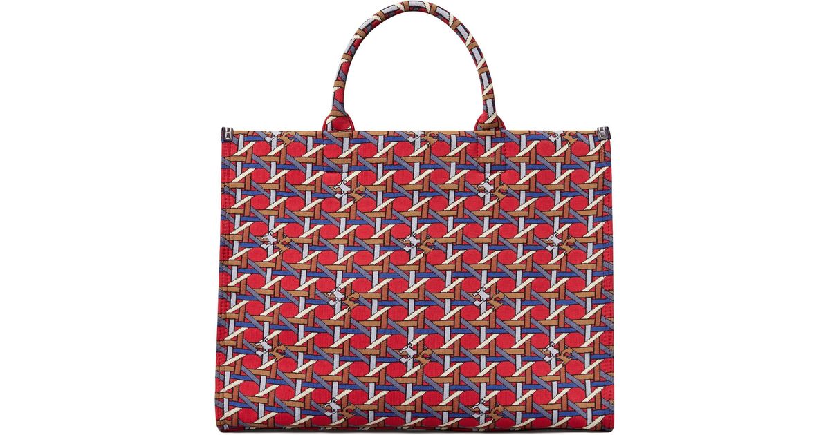 Tory Burch Synthetic Ella Circular Knit Tote in Red | Lyst