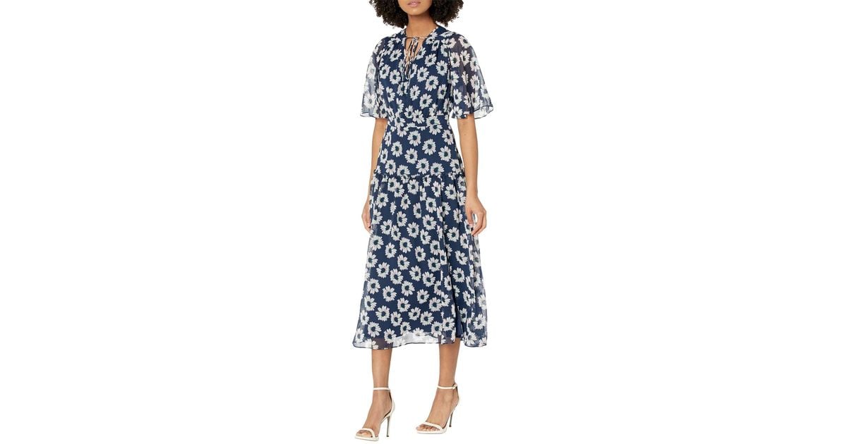 Ted Baker Marllee Fit-and-flare Tiered Midi Dress in Blue | Lyst