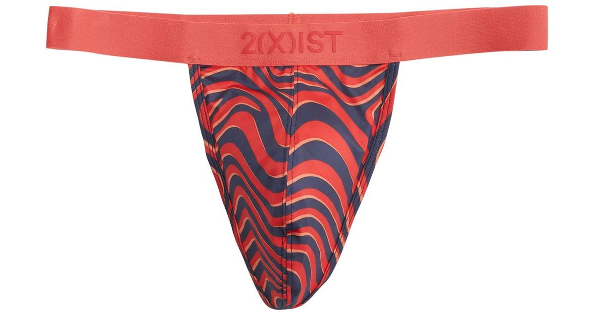 2xist 2(x)ist Sliq Y-back Thong (wave Bittersweet) Underwear in Red for ...