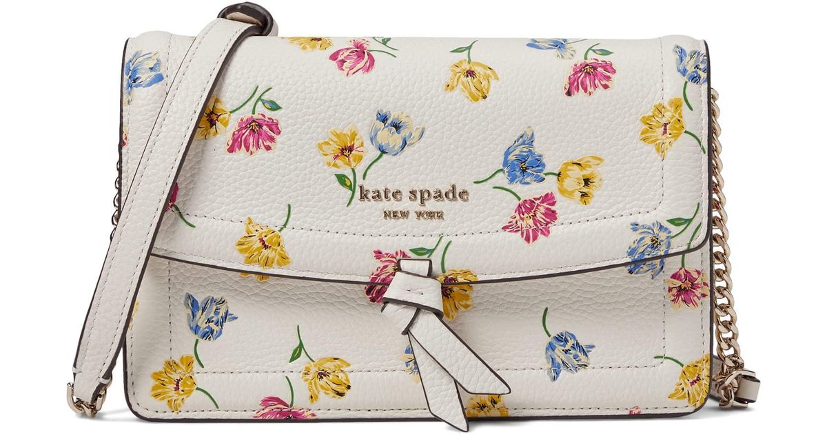 Kate Spade Knott Tulip Toss Embossed Pebbled Leather Flap Crossbody in