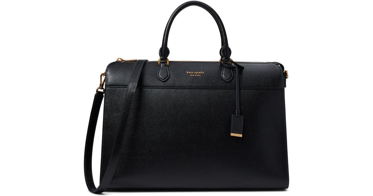 Kate Spade Saffiano Leather Laptop Bag in Black Lyst