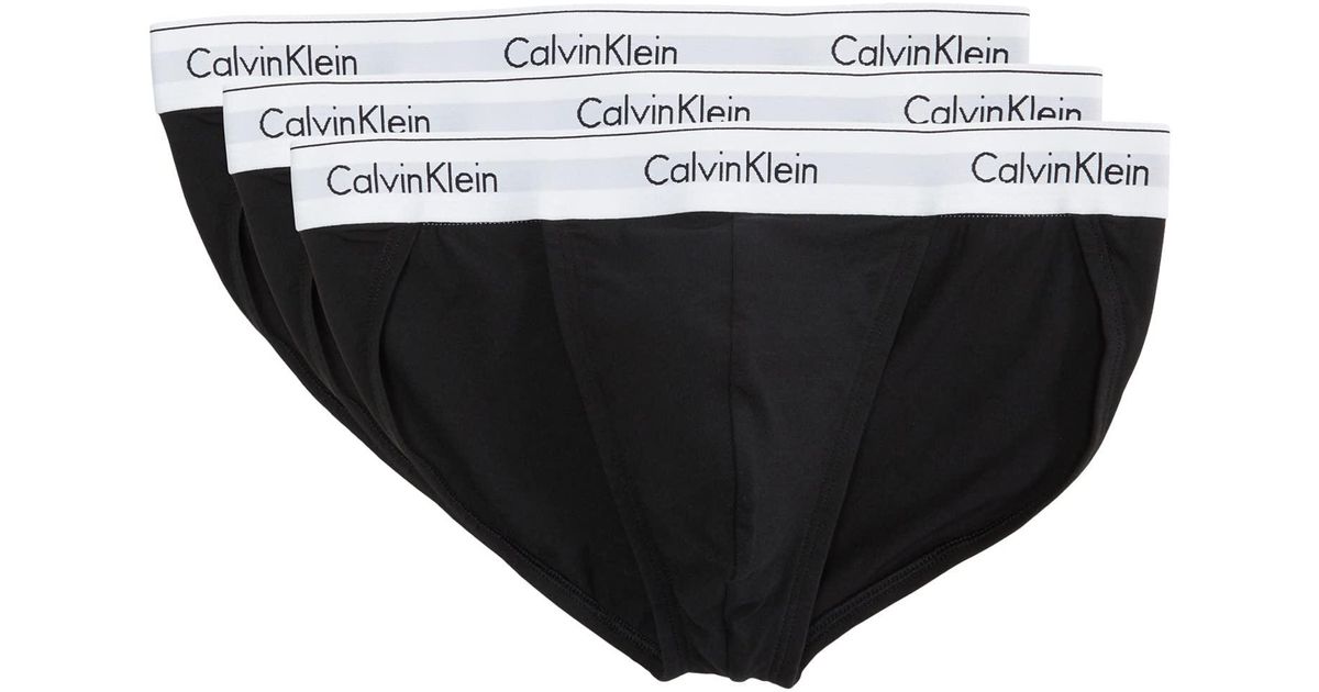 Calvin Klein Modern Cotton Stretch Sport Brief 3-pack in Black for