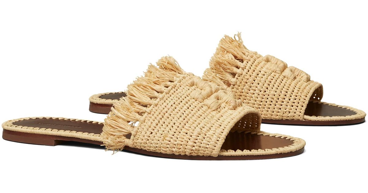 tory burch eleanor woven flat slide