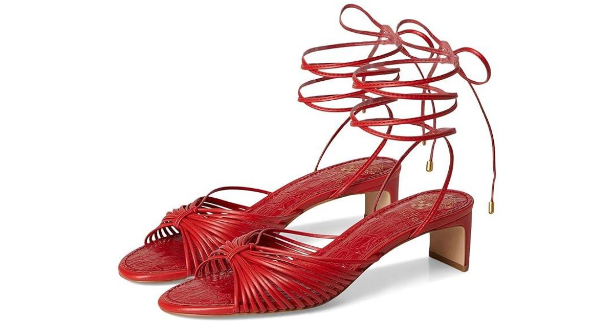 Vince Camuto ☆ Lory ストラップ キトゥンヒール サンダル Vince Camuto Lory Lace Up Ankle Wrap Kitten Heel Sandals