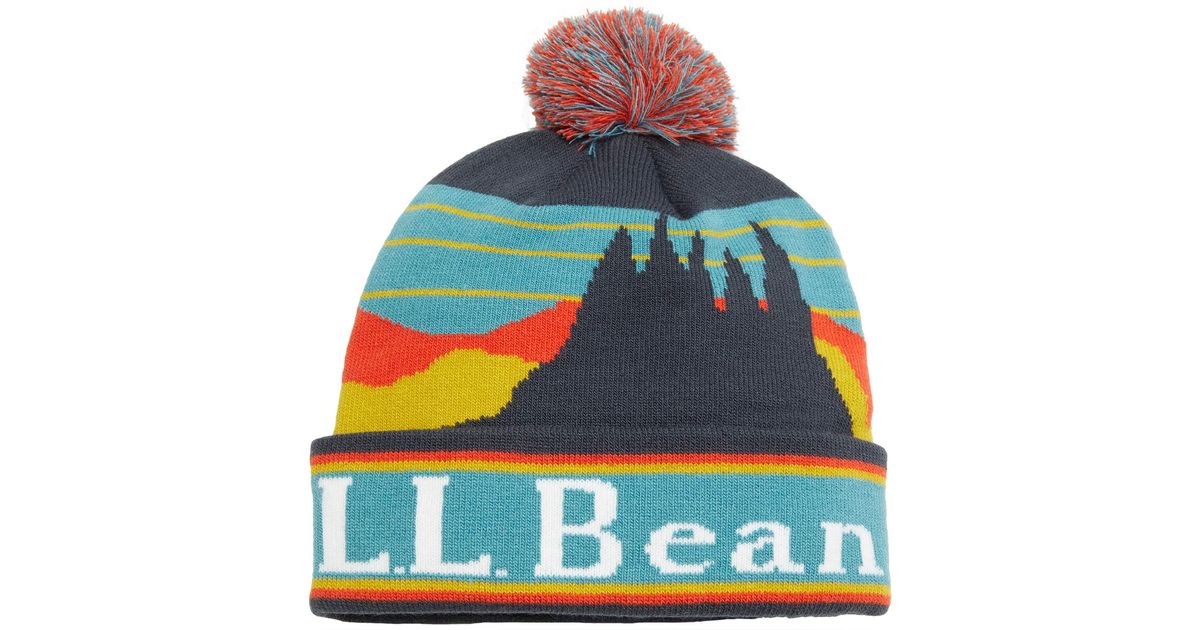 L.L. Bean Katahdin Pom Hat in Blue Lyst