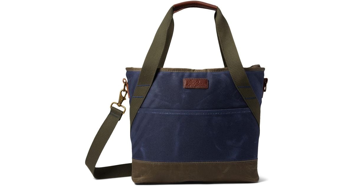 L.L. Bean Insulated Waxed Canvas Tote Medium in Navy (Blue) Lyst