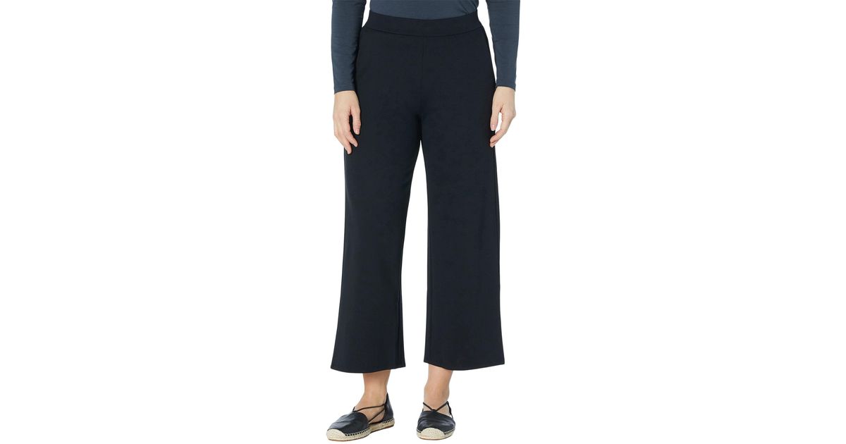 Eileen Fisher Synthetic Petite High-waisted Wide Ankle Pants In 