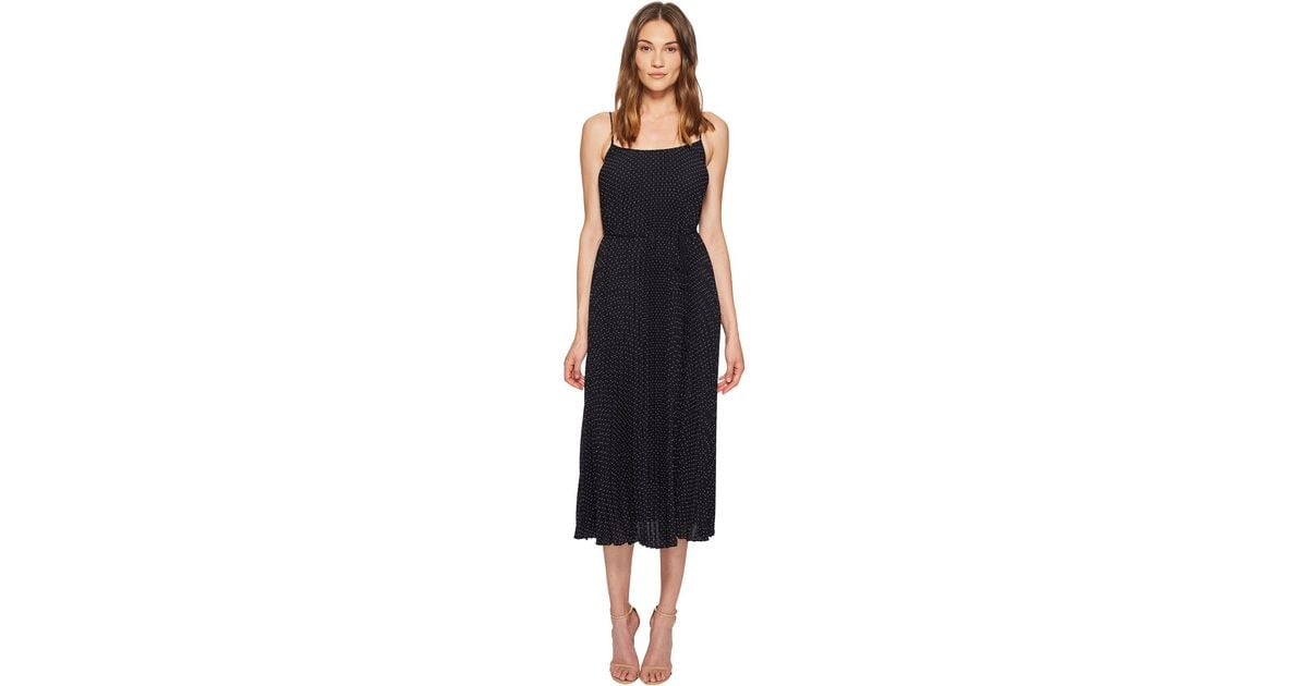 vince polka dot pleated cami dress