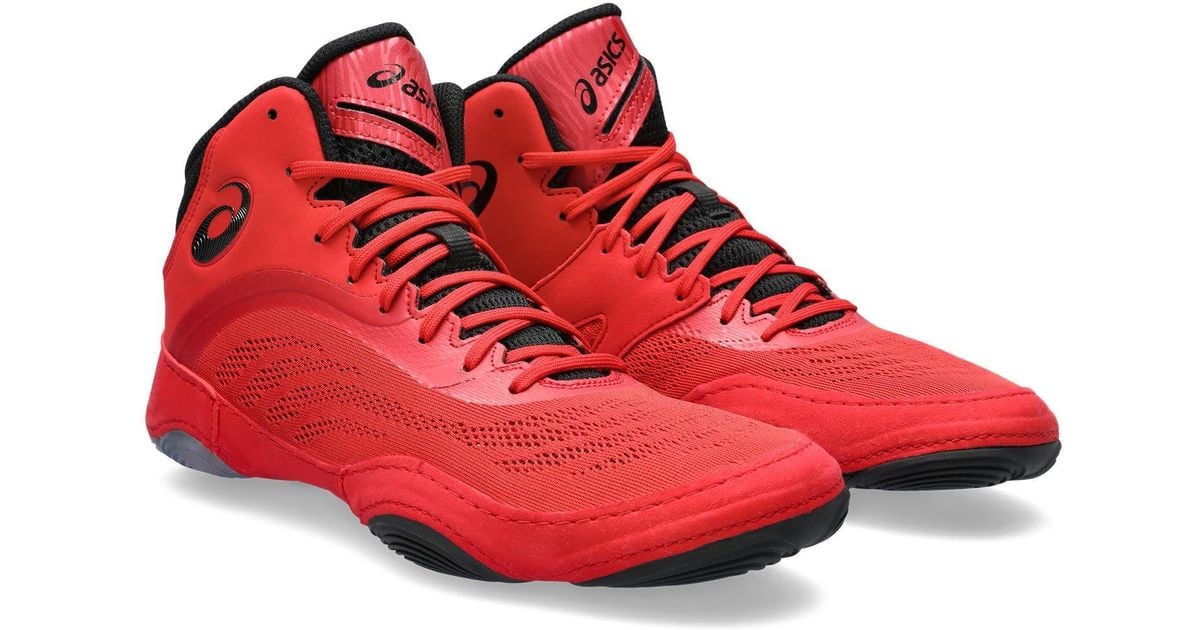 Asics Split Elite Wrestling Shoe in Red for Men Lyst