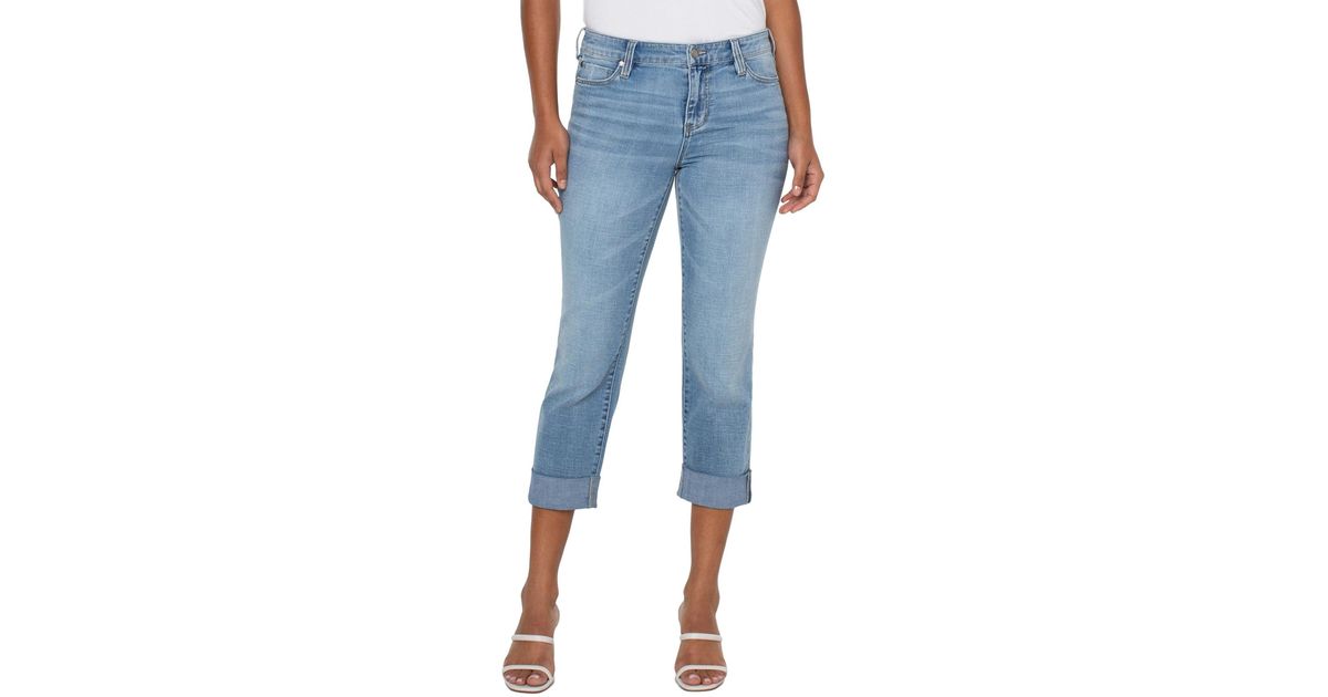 Liverpool Jeans Company Charlie Crop Skinny With Wide Rolled Cuff In ...