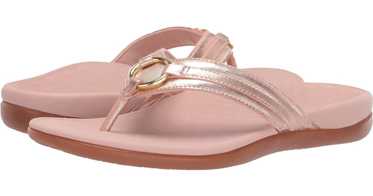 vionic rose gold flip flops