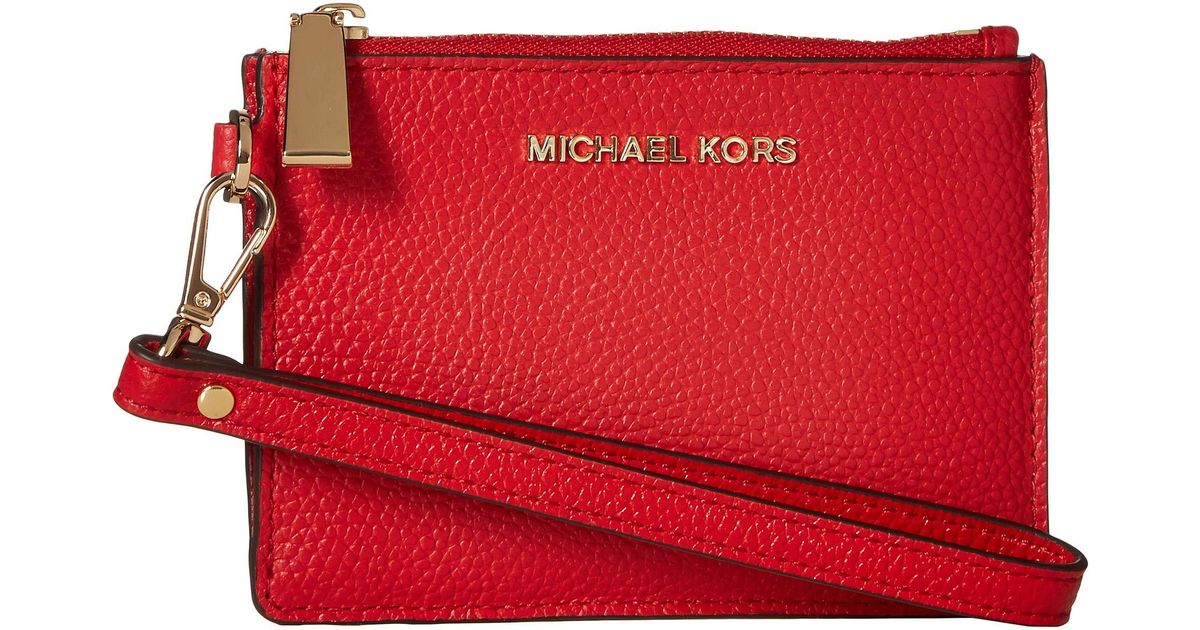 michael kors red wristlet wallet