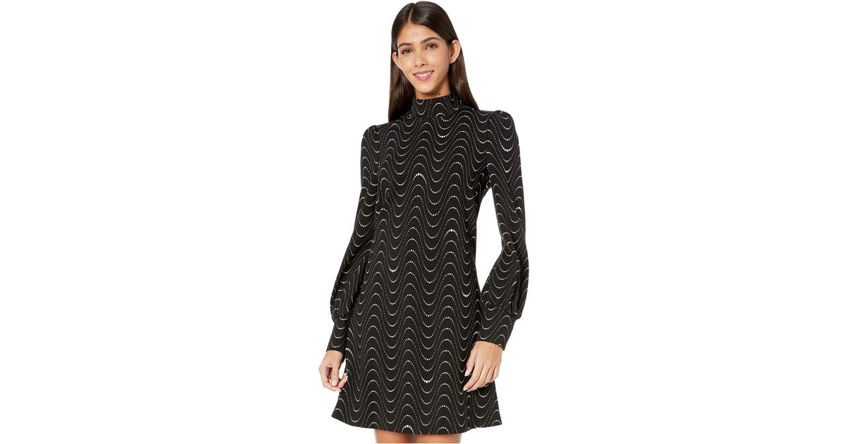 Kate Spade Synthetic Wavy Dot Ponte Dress in Black - Save 26% - Lyst