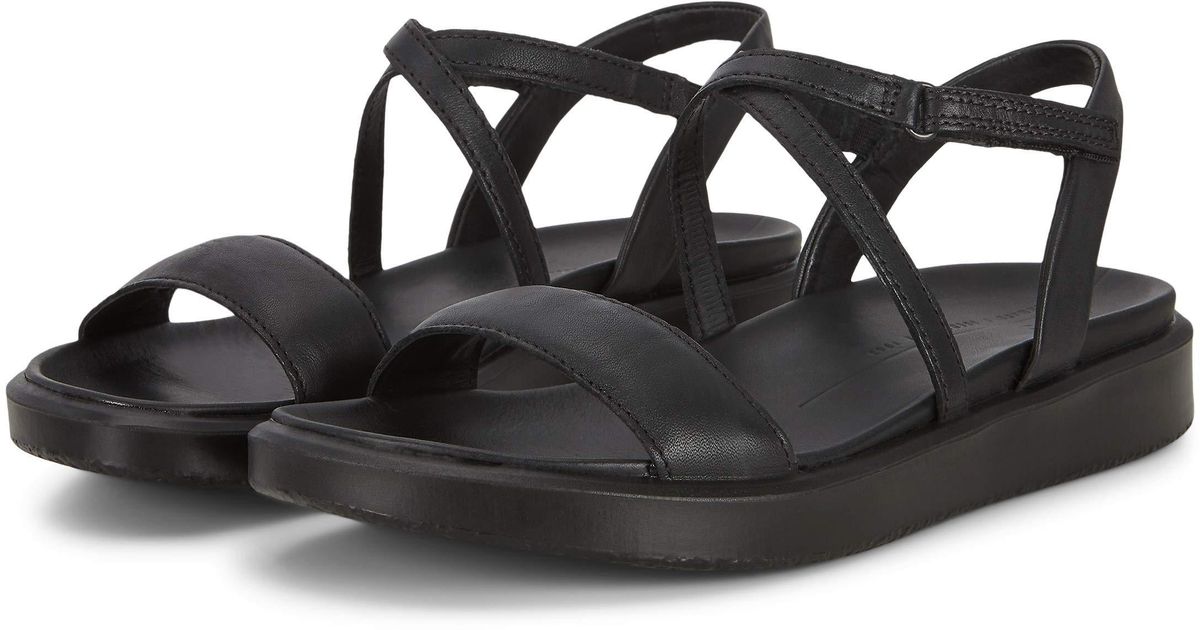Ecco Leather Flowt Lx Strap Sandal in Black/Black (Black) - Save 71% - Lyst