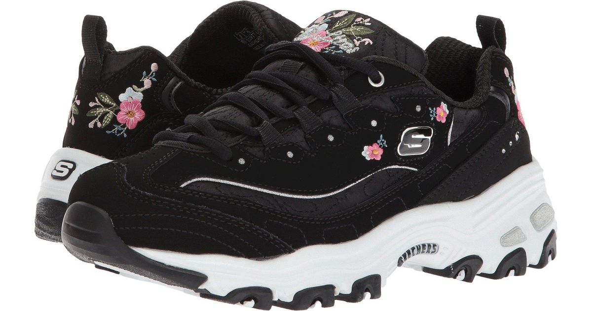 skechers bright blossoms black