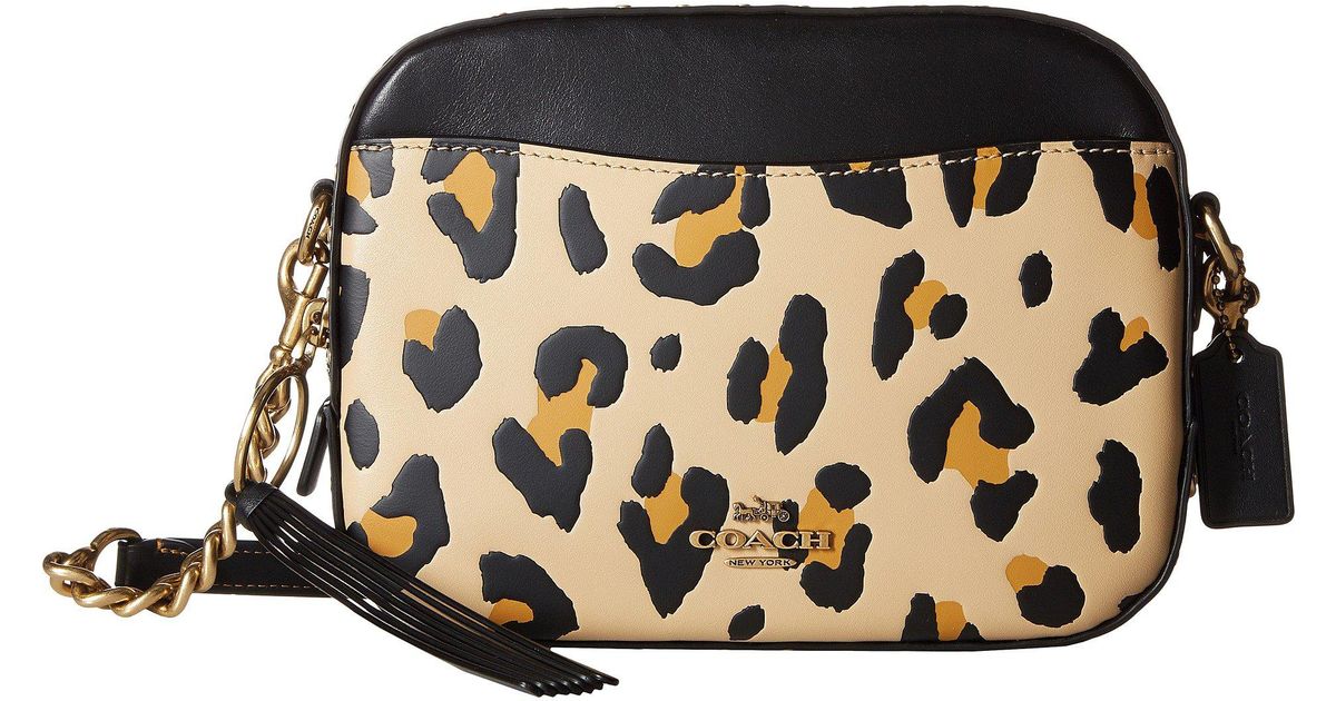 COACH Leather Camera Bag With Leopard Print - Lyst
