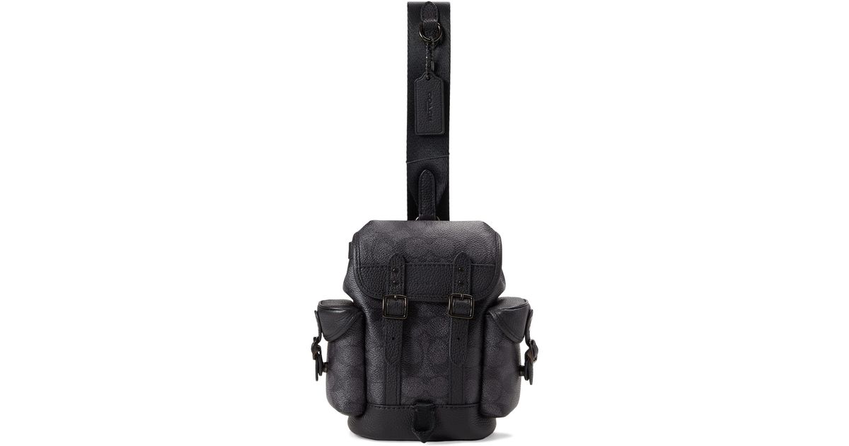 COACH Hitch Backpack 13 In Signature in Black for Men Lyst