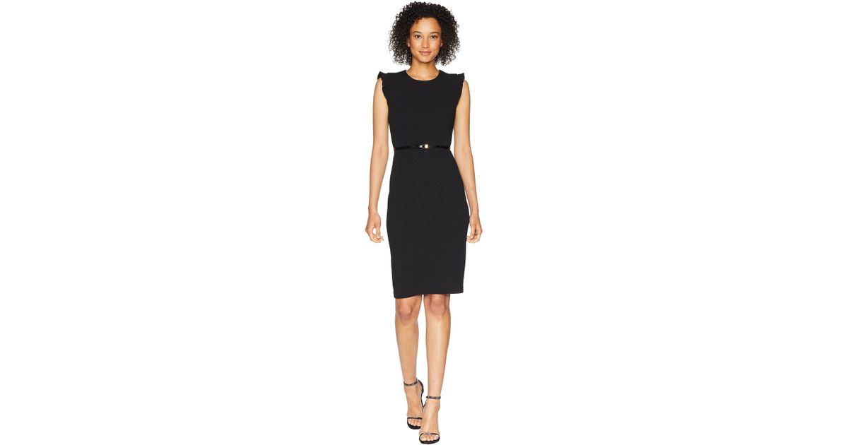 calvin klein black dress with sleeves