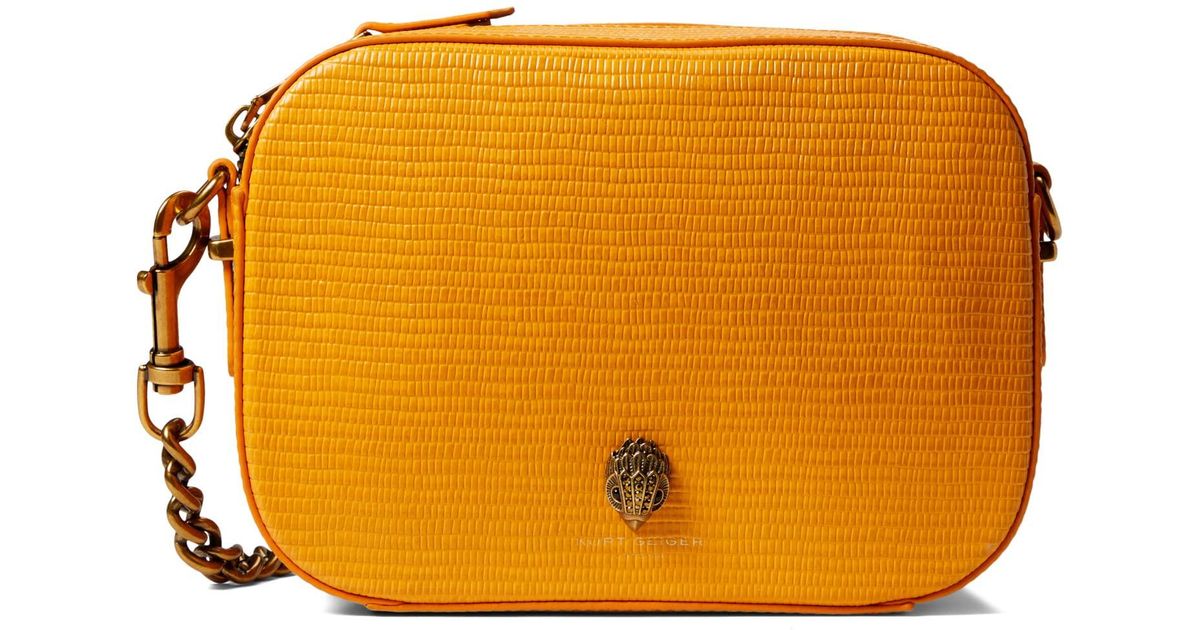 Kurt Geiger Leather Shoreditch Camera Bag in Orange - Lyst