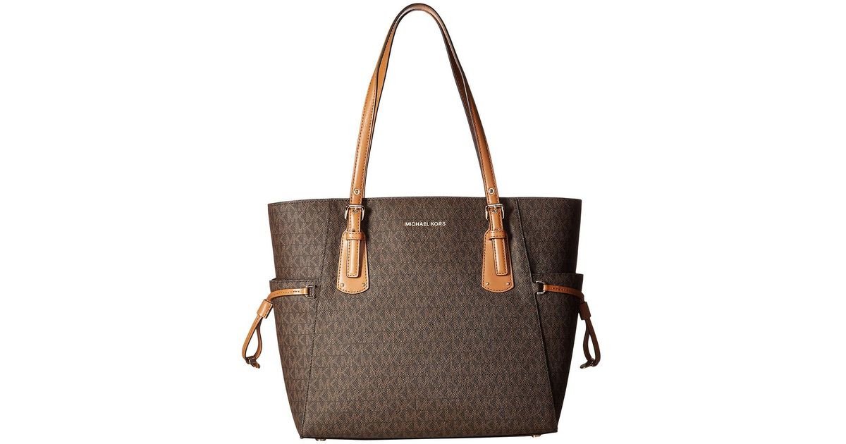 MICHAEL Michael Kors Voyager East/west Signature Tote in Brown | Lyst