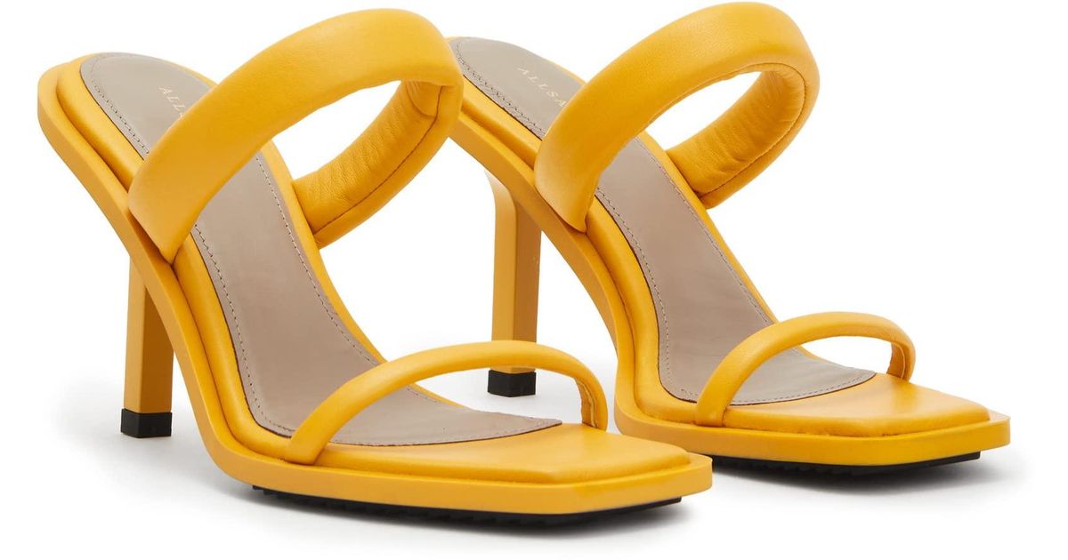 AllSaints Ava Sandals in Yellow Lyst