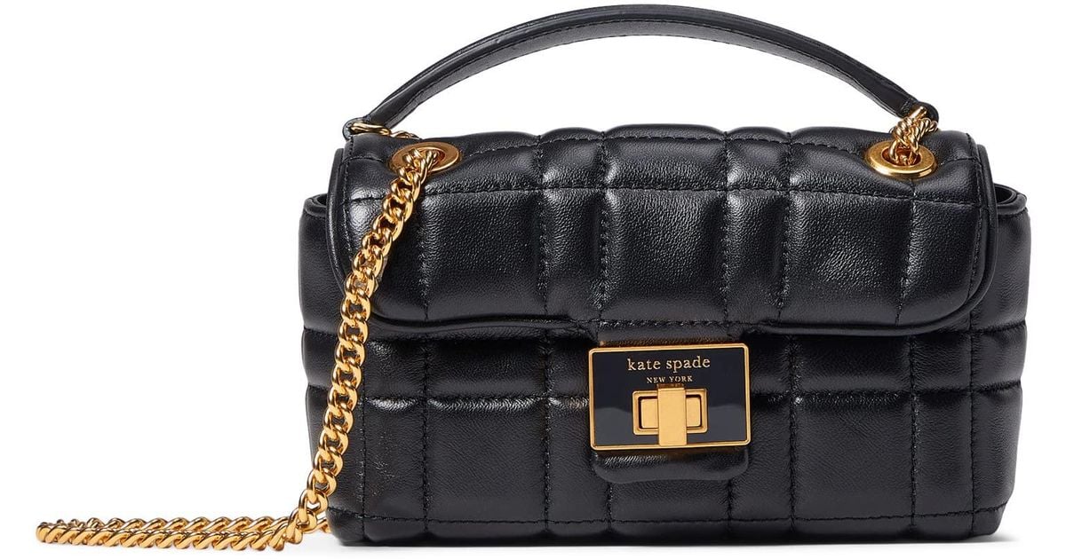 Kate Spade Evelyn Quilted Leather Small Shoulder Crossbody in Black Lyst