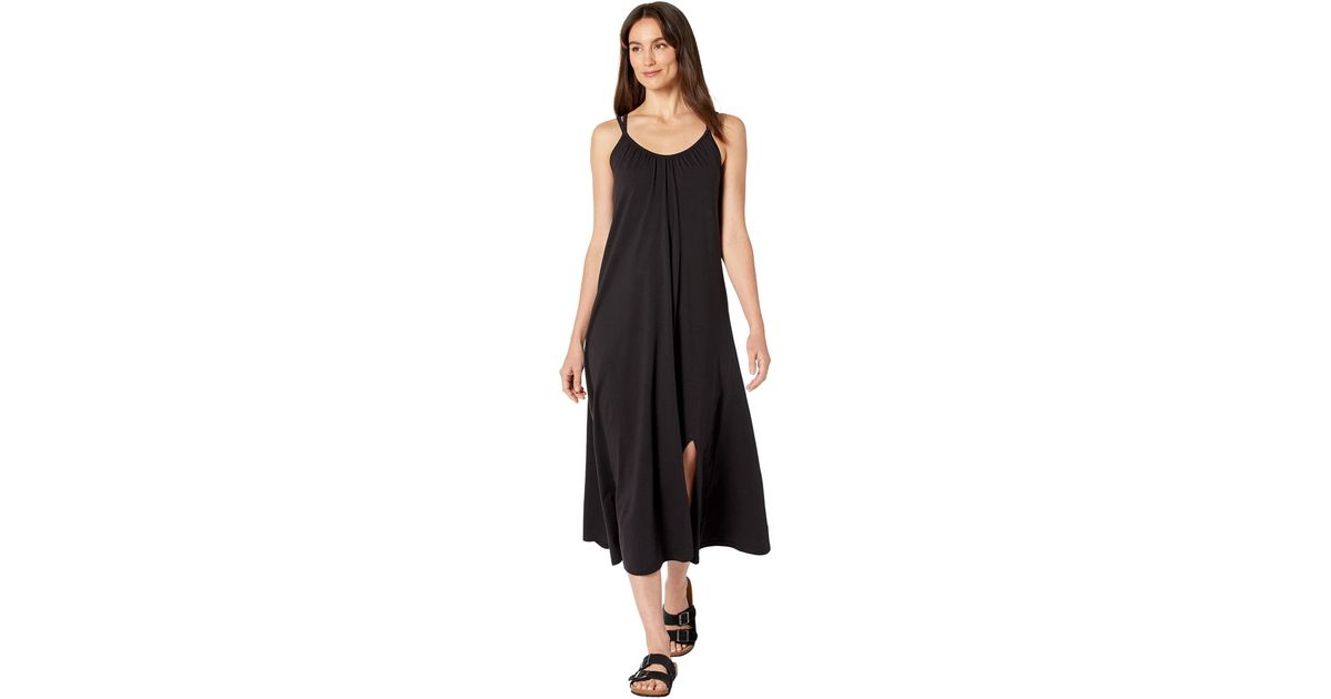 Pact Cotton Revive Strappy Maxi Dress in Black | Lyst