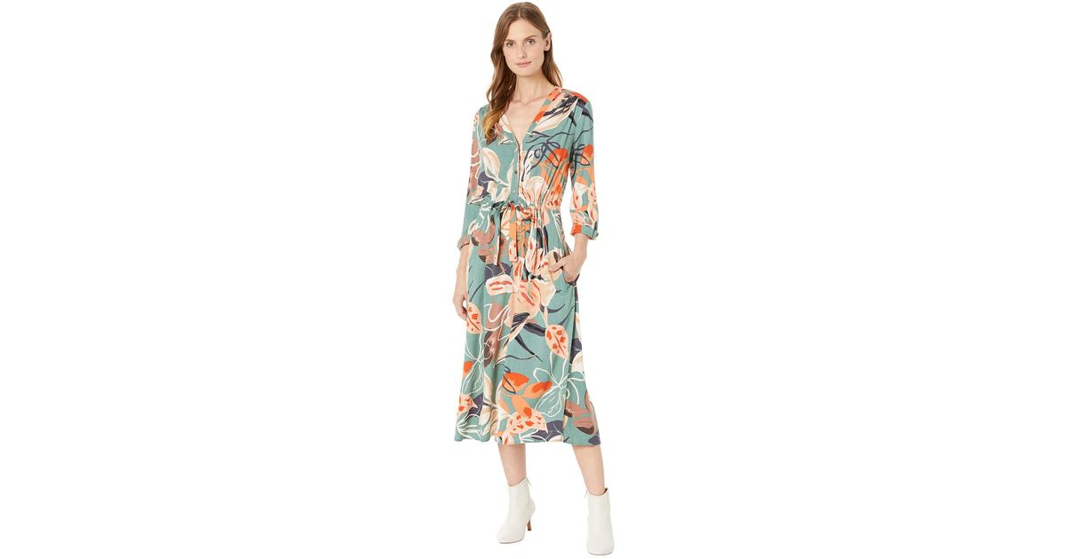 NIC+ZOE Synthetic Nic+zoe Artful Floral Live In Dress in Green | Lyst