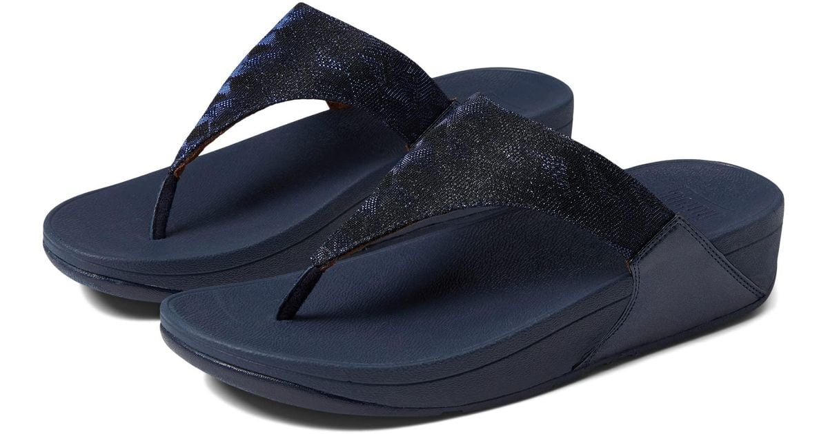 Fitflop Lulu Glitz Toe Post Sandals in Blue | Lyst