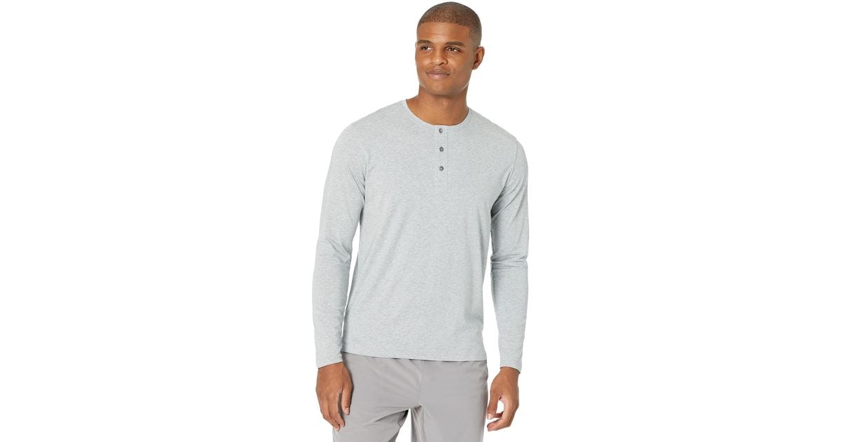 tasc Performance Cotton Everywear Long Sleeve Henley in Gray for Men | Lyst