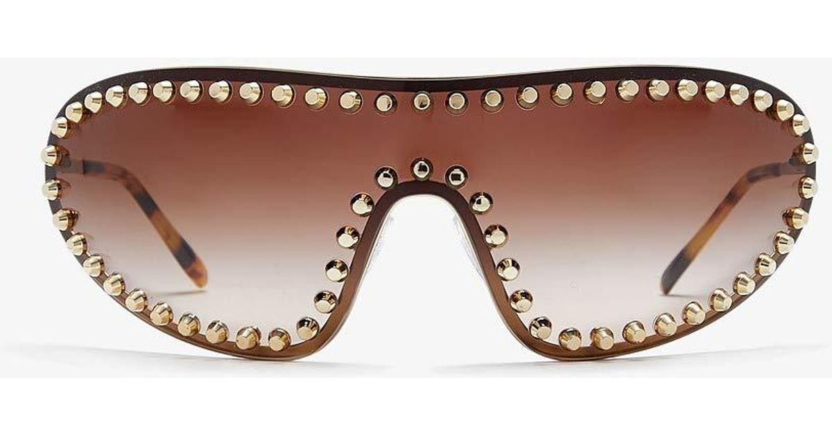 Prada Studded Shield Metal Sunglasses - Lyst