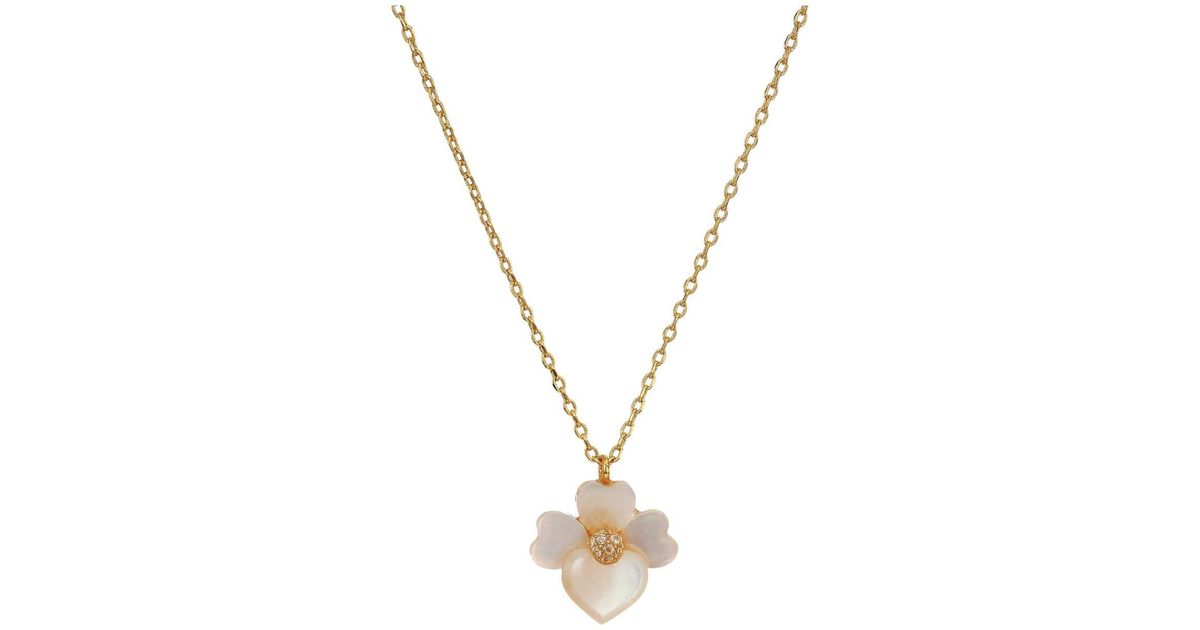 Kate Spade Precious Pansy Mini Pendant Necklace in Gold (Metallic) - Lyst
