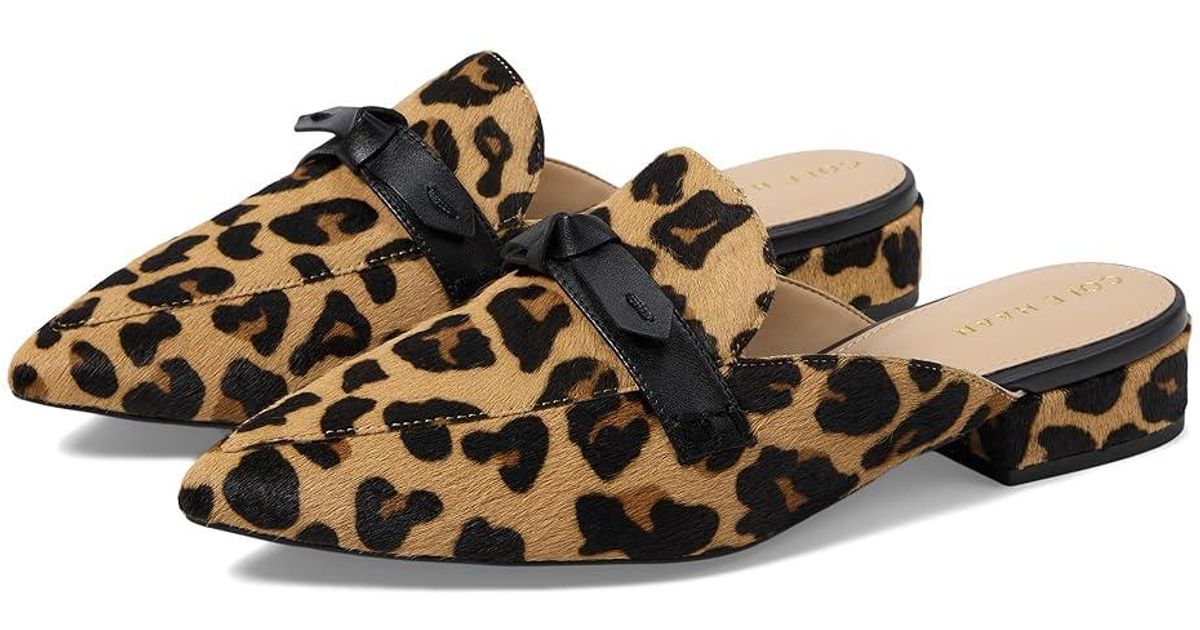 COLE HAAN Piper ボウ リボン フラット ミュール Cole Haan Piper Bow Mule (Leopard Haircalf Print) Flat Shoes