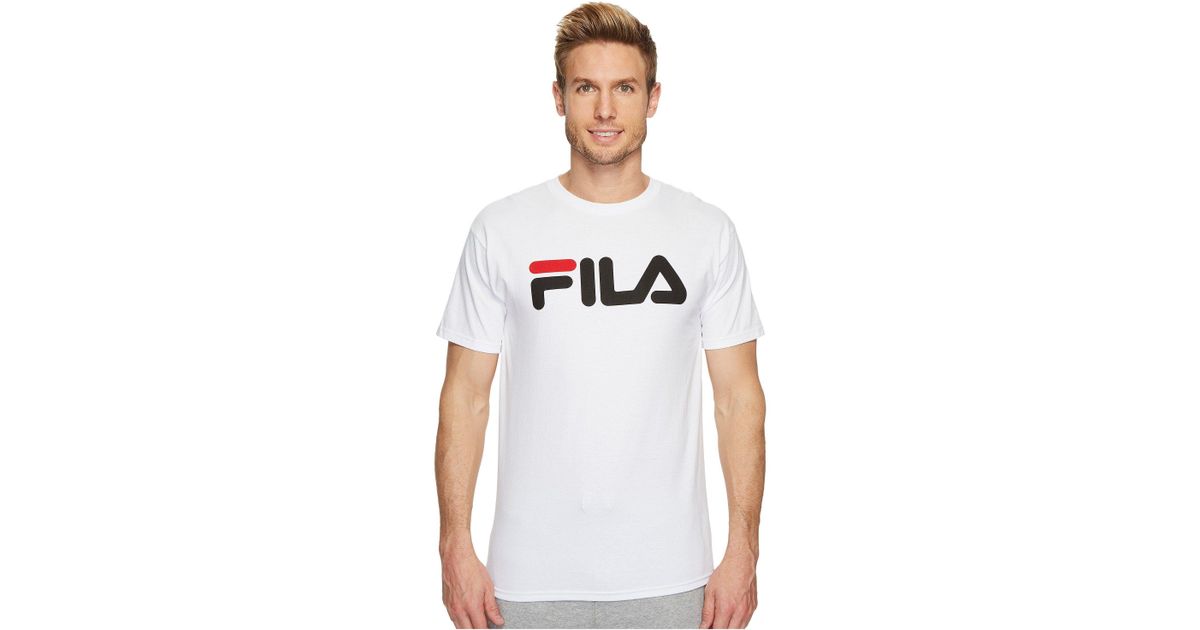 Fila Cotton Printed Tee in White/Black/Red (White) for Men - Lyst
