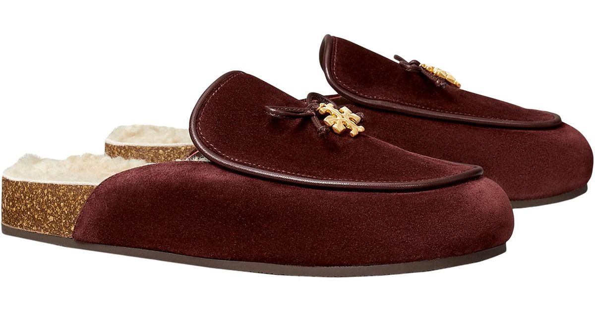 tory charm shearling mule