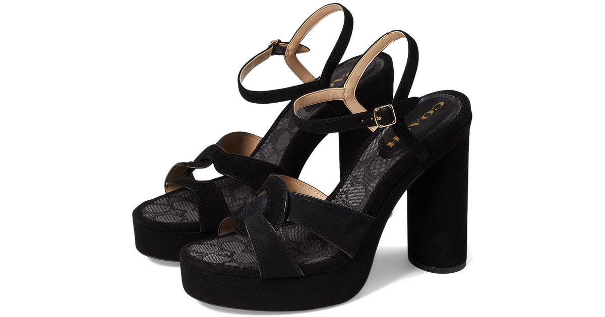 COACH Talina Suede Sandal in Black Lyst