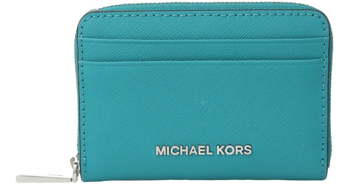Michael Kors Card Case Tile Blue Credit Wallet In Michael Kors Card Case Tile Blue Credit Wallet In Lyst